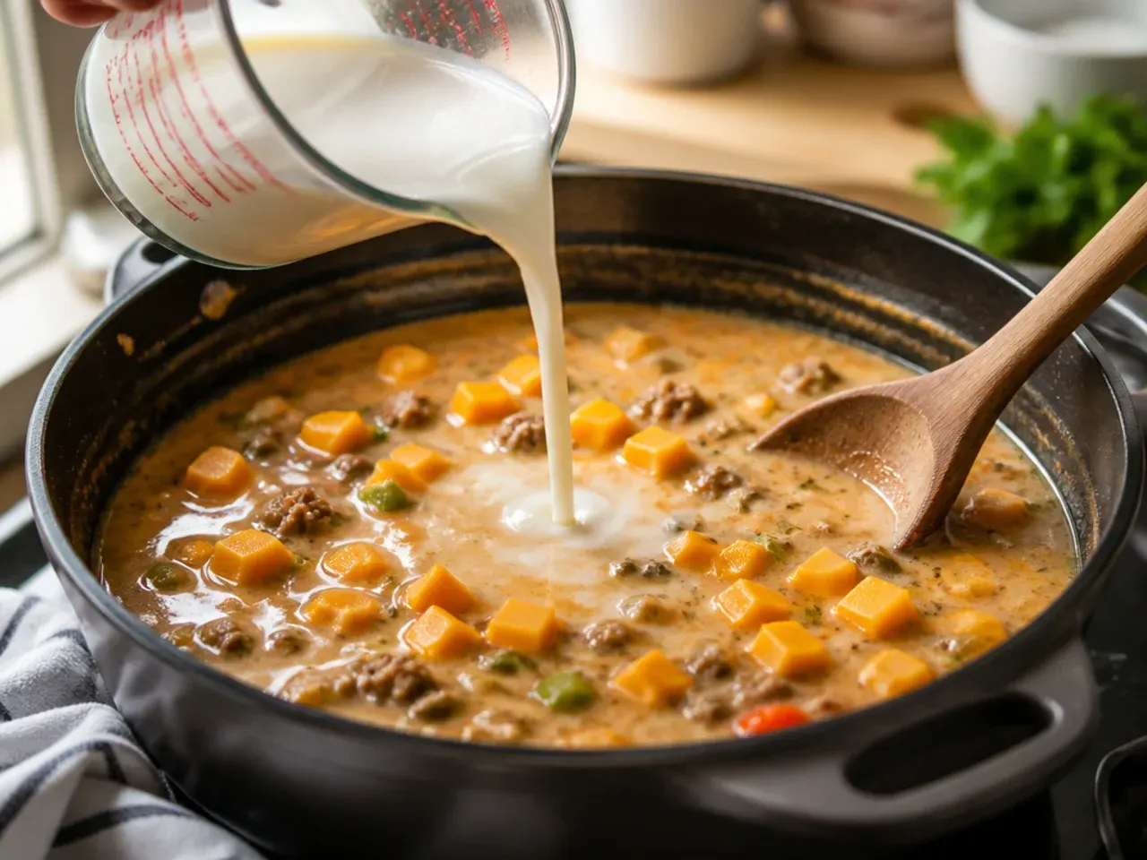 cheeseburger soup with velveeta recipe step 4