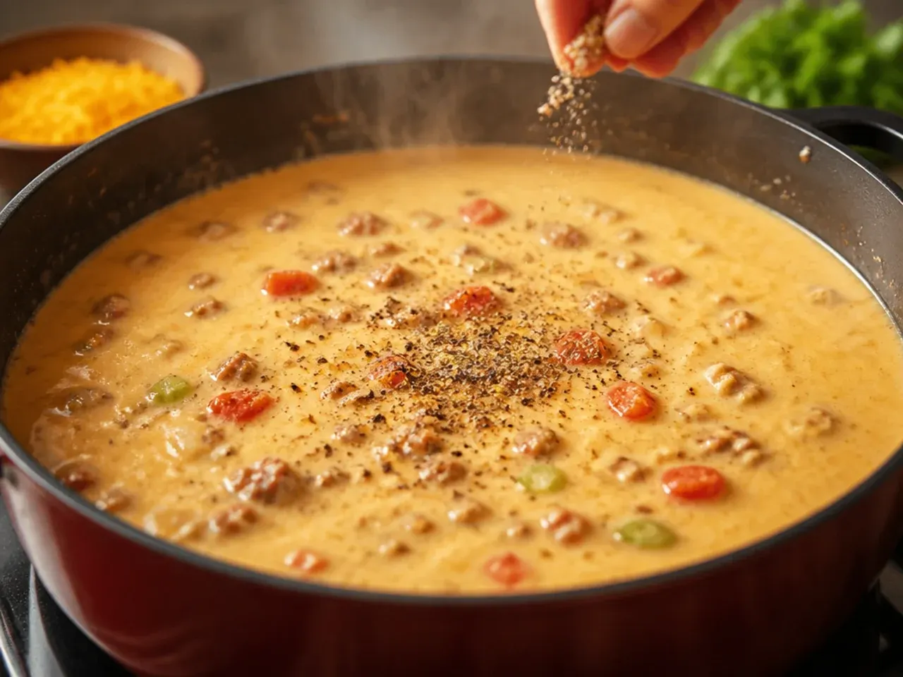 cheeseburger soup with velveeta recipe step 7