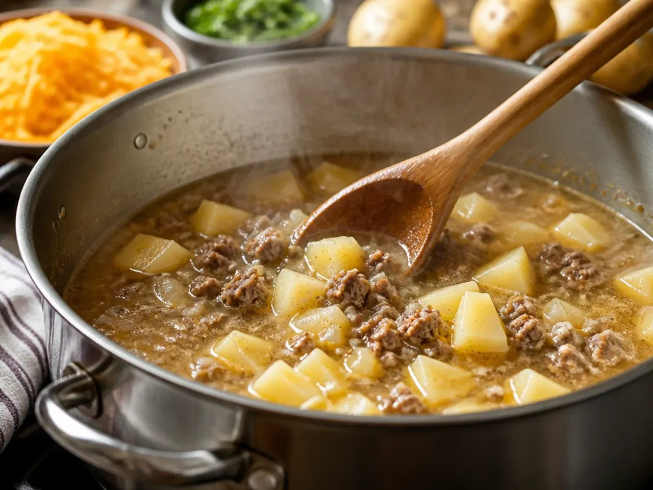 cheeseburger soup recipe step 3