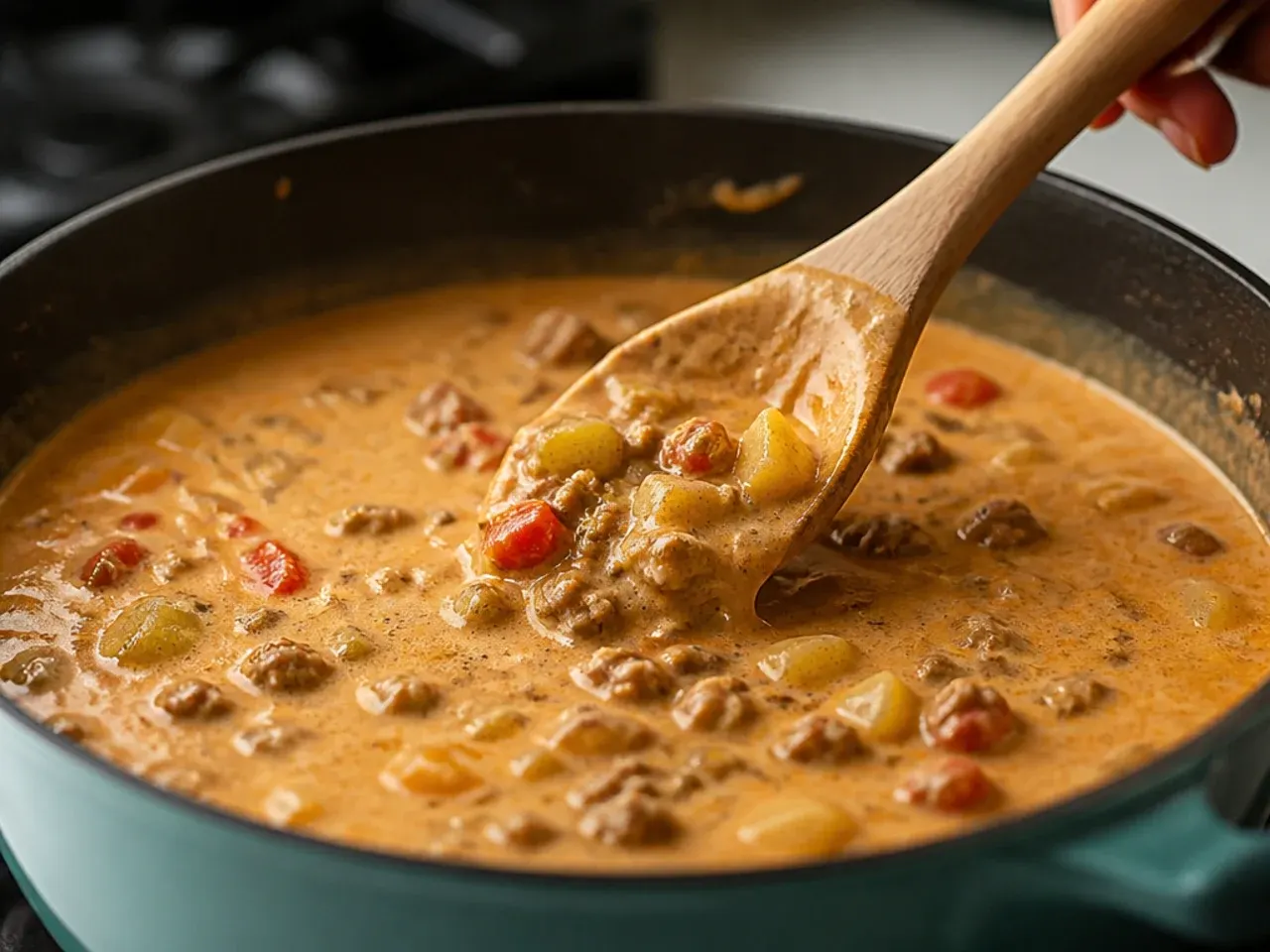 cheeseburger soup recipe step 5