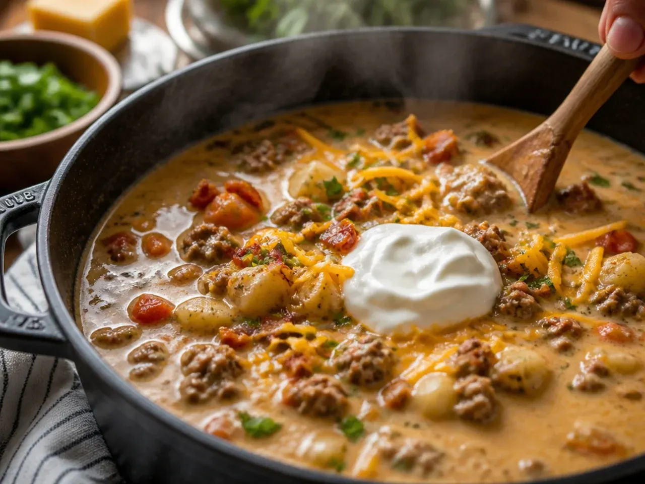 cheeseburger soup recipe step 7