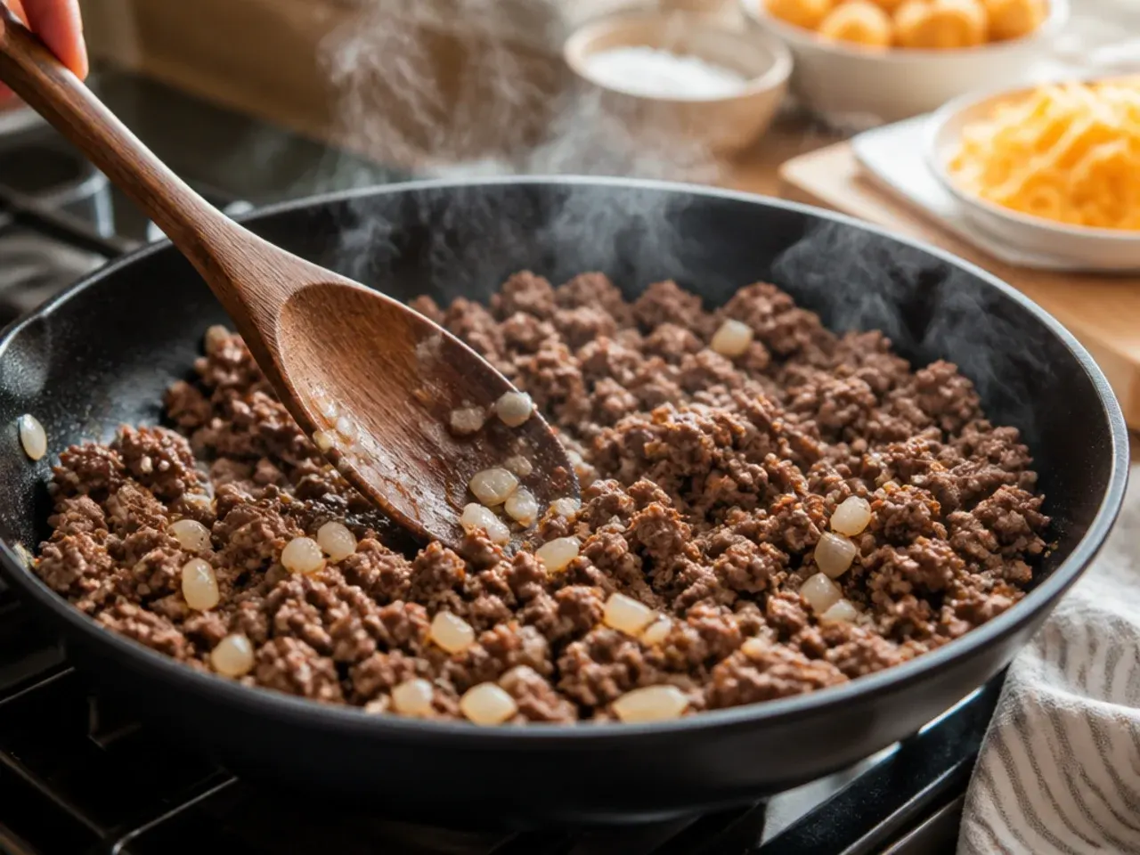 cheeseburger tater tot casserole recipe step 2