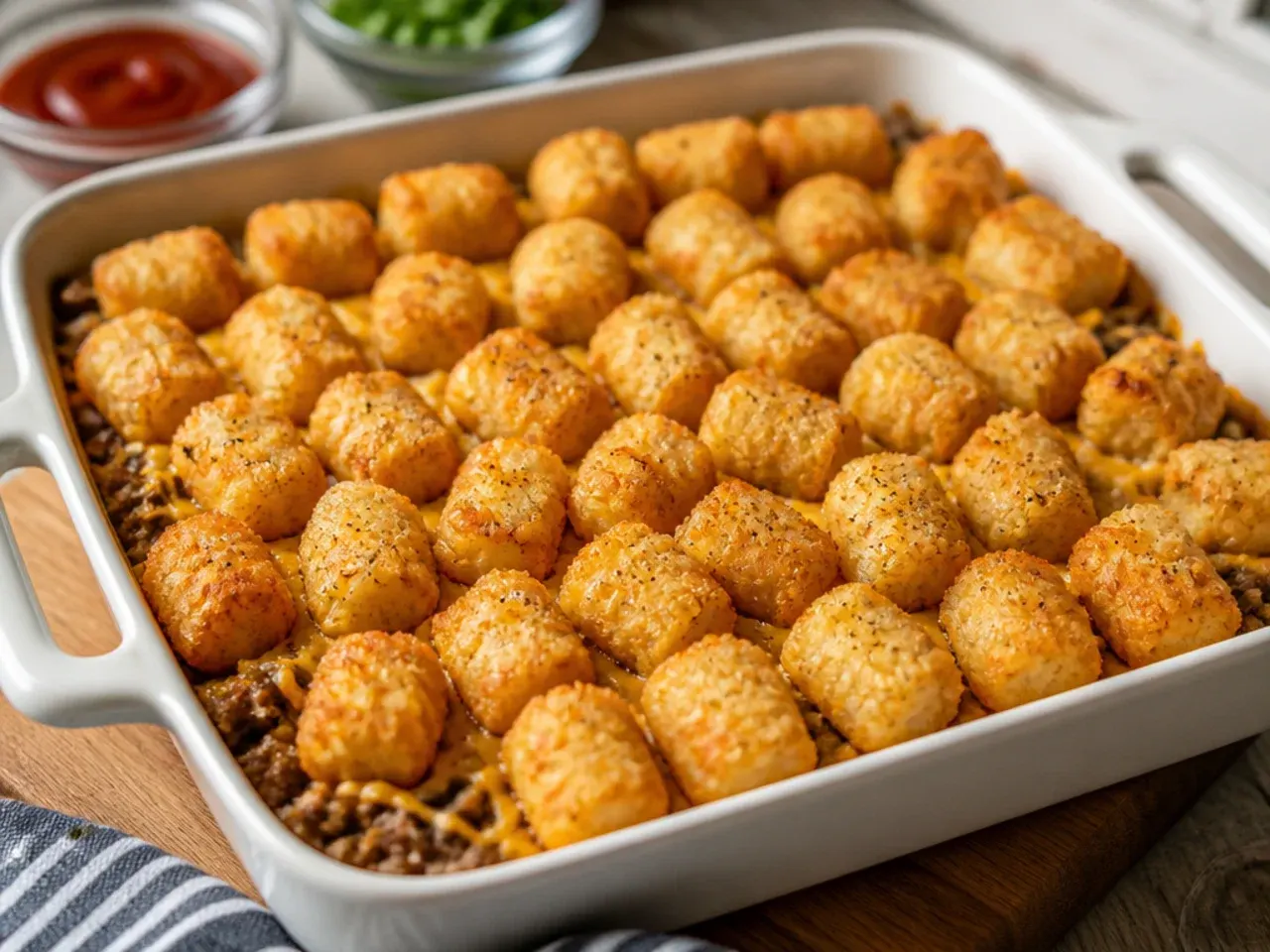 cheeseburger tater tot casserole recipe step 6