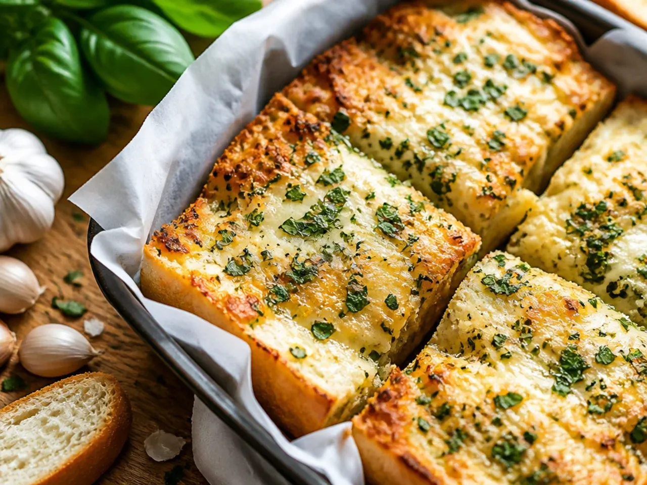 Best-ever cheesy garlic bread made with sweet roasted garlic and flaky sea salt