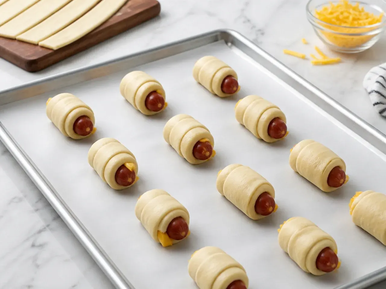 cheesy pigs in a blanket — step 5: chill briefly