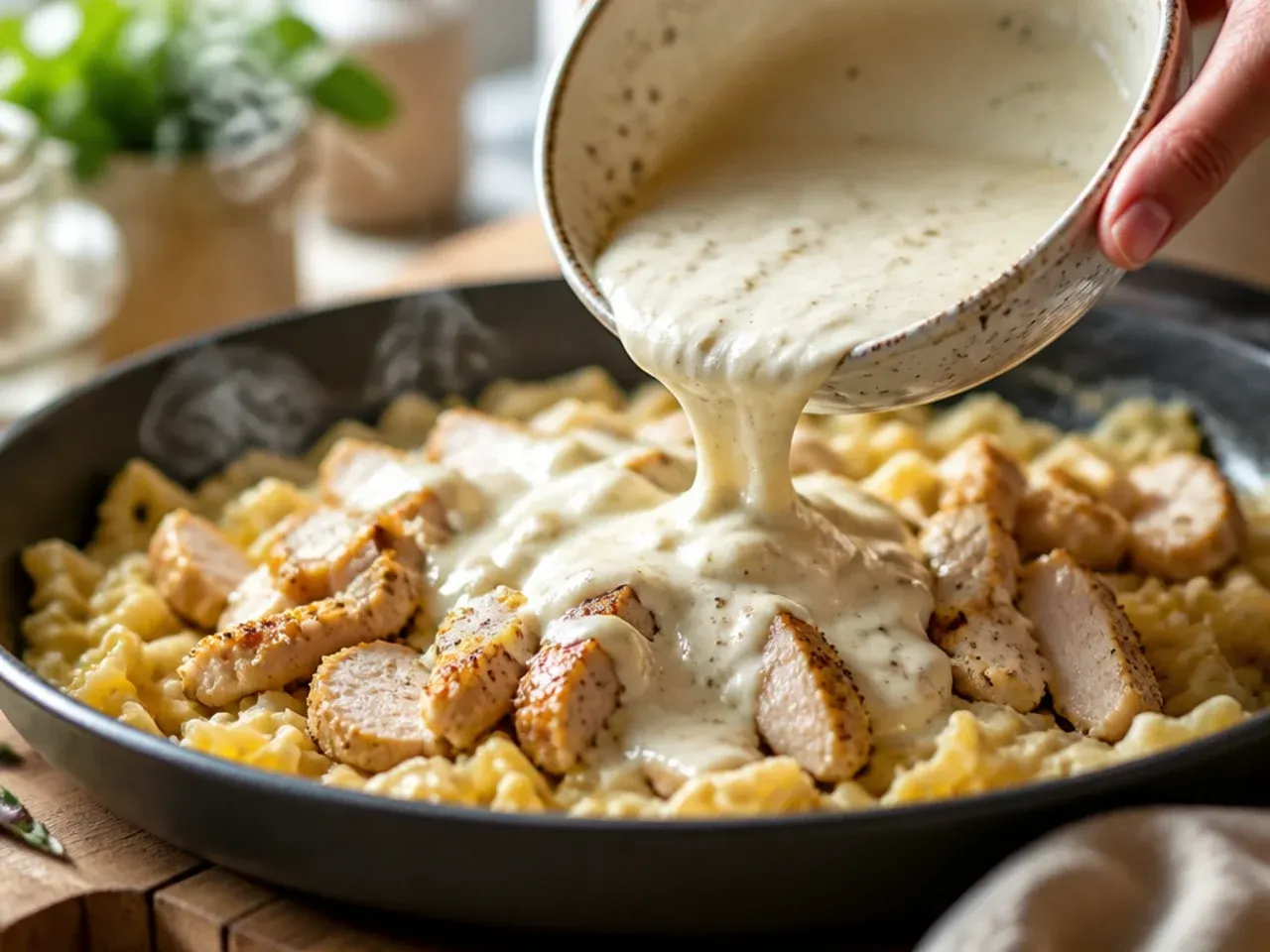 chicken alfredo casserole recipe step 4