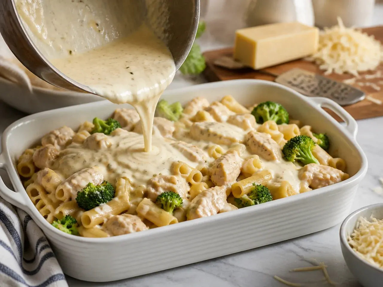 chicken alfredo casserole recipe step 5