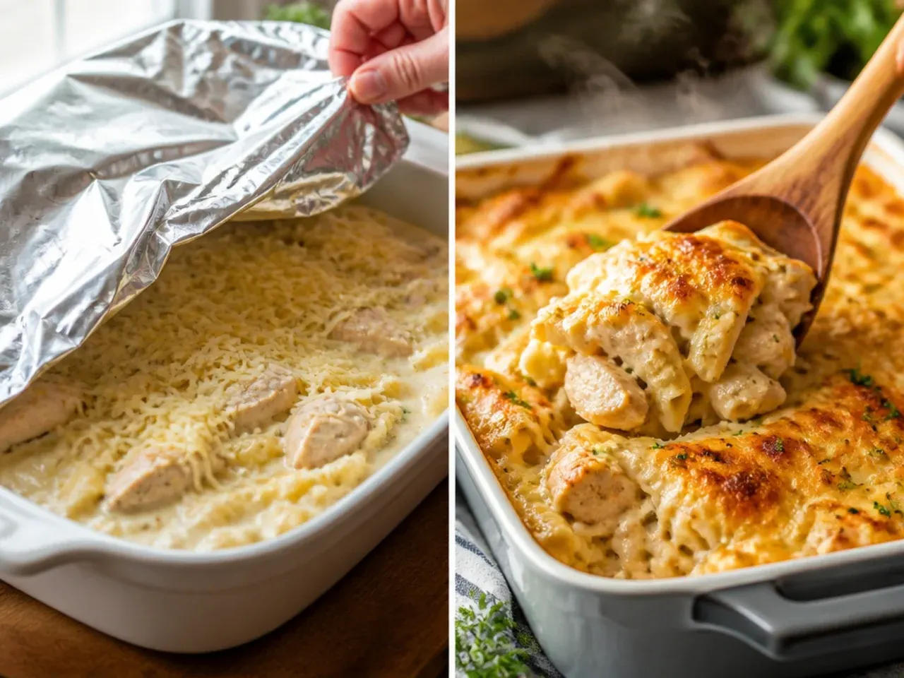 chicken alfredo casserole recipe step 6