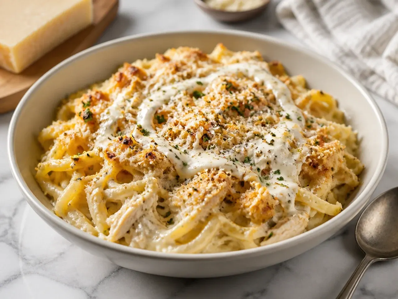Close-up of slightly undercooked penne pasta draining in a colander