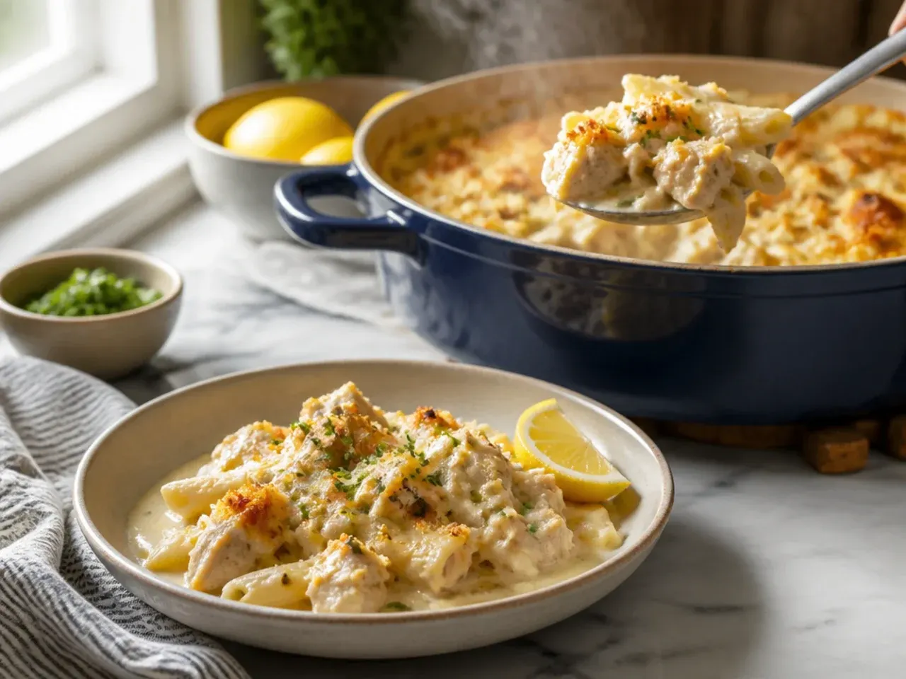 Minced garlic sizzling gently in melted butter in a saucepan