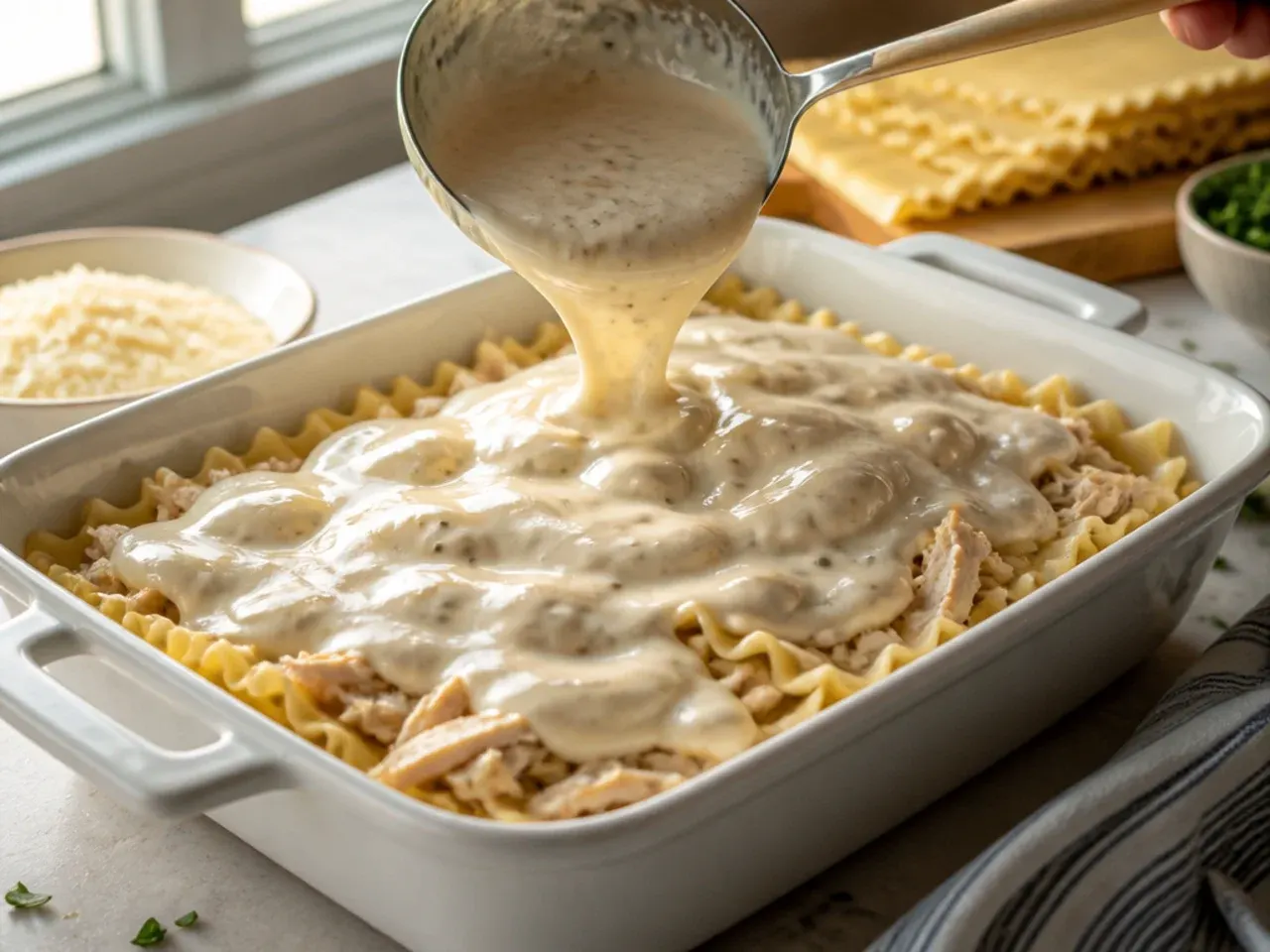chicken alfredo lasagna recipe step 5
