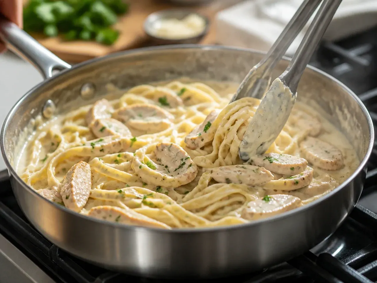 chicken alfredo pasta recipe step 3