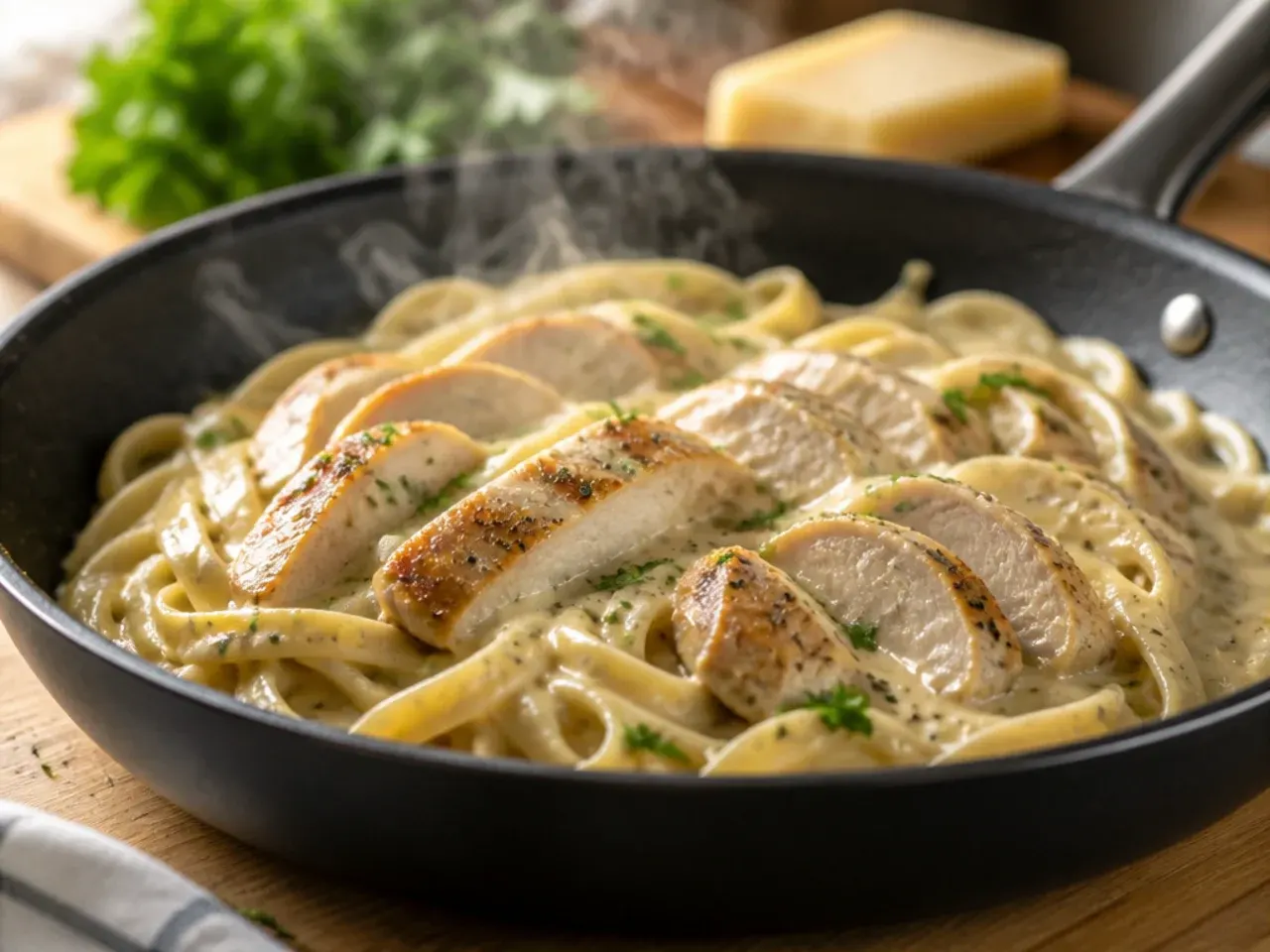 chicken alfredo pasta recipe step 6