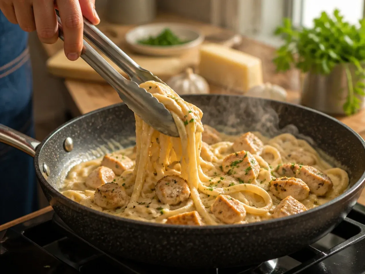 chicken alfredo recipe recipe step 2