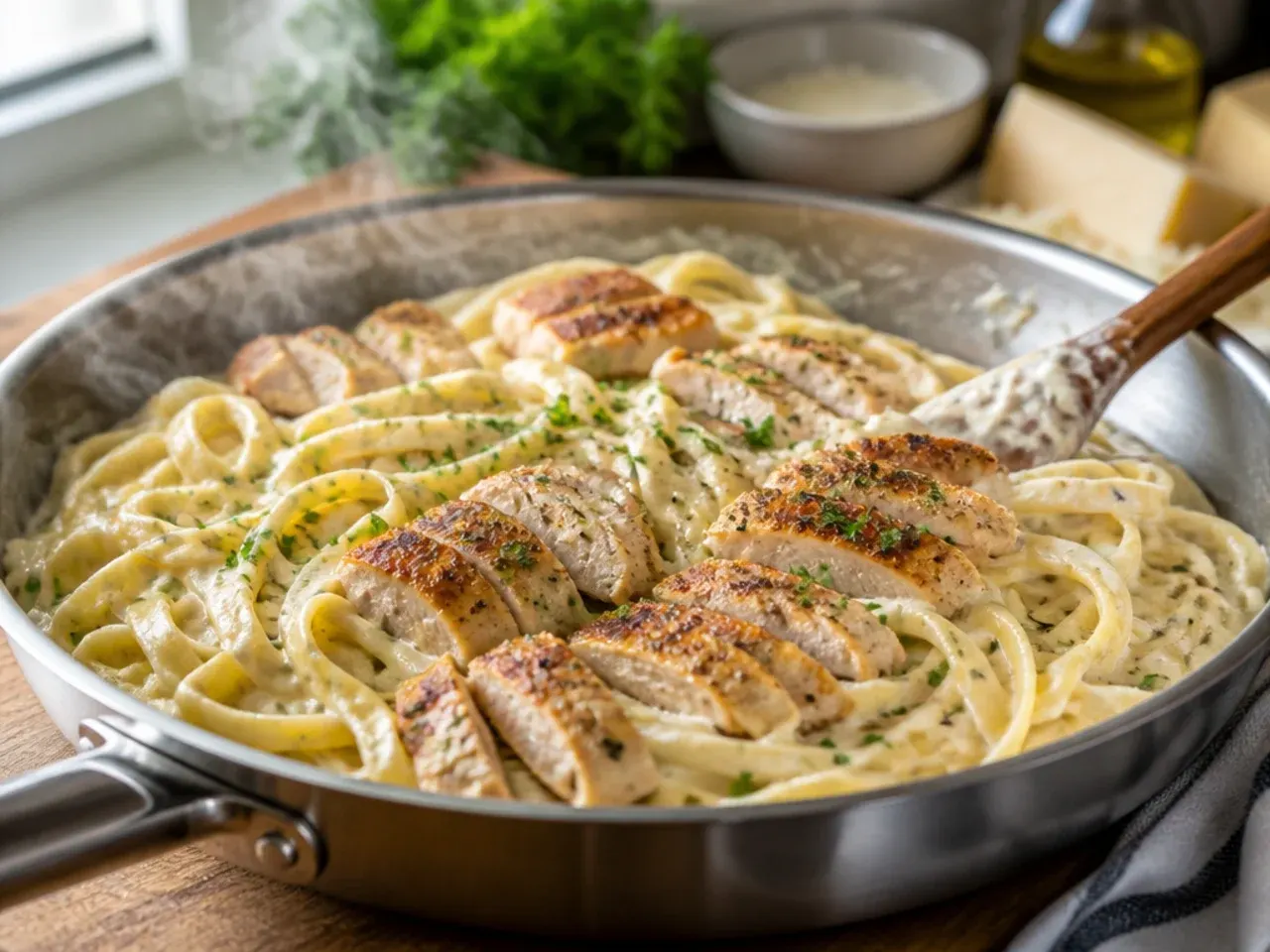chicken alfredo recipe recipe step 7