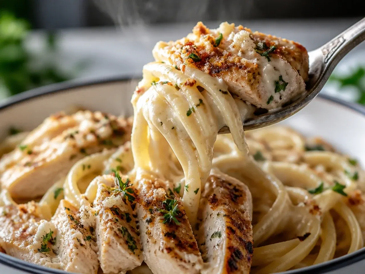 Reduced cream sauce coating the back of a wooden spoon