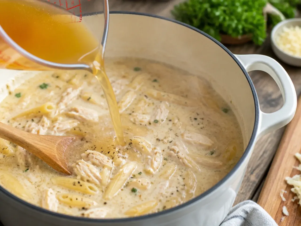 chicken alfredo soup recipe step 3