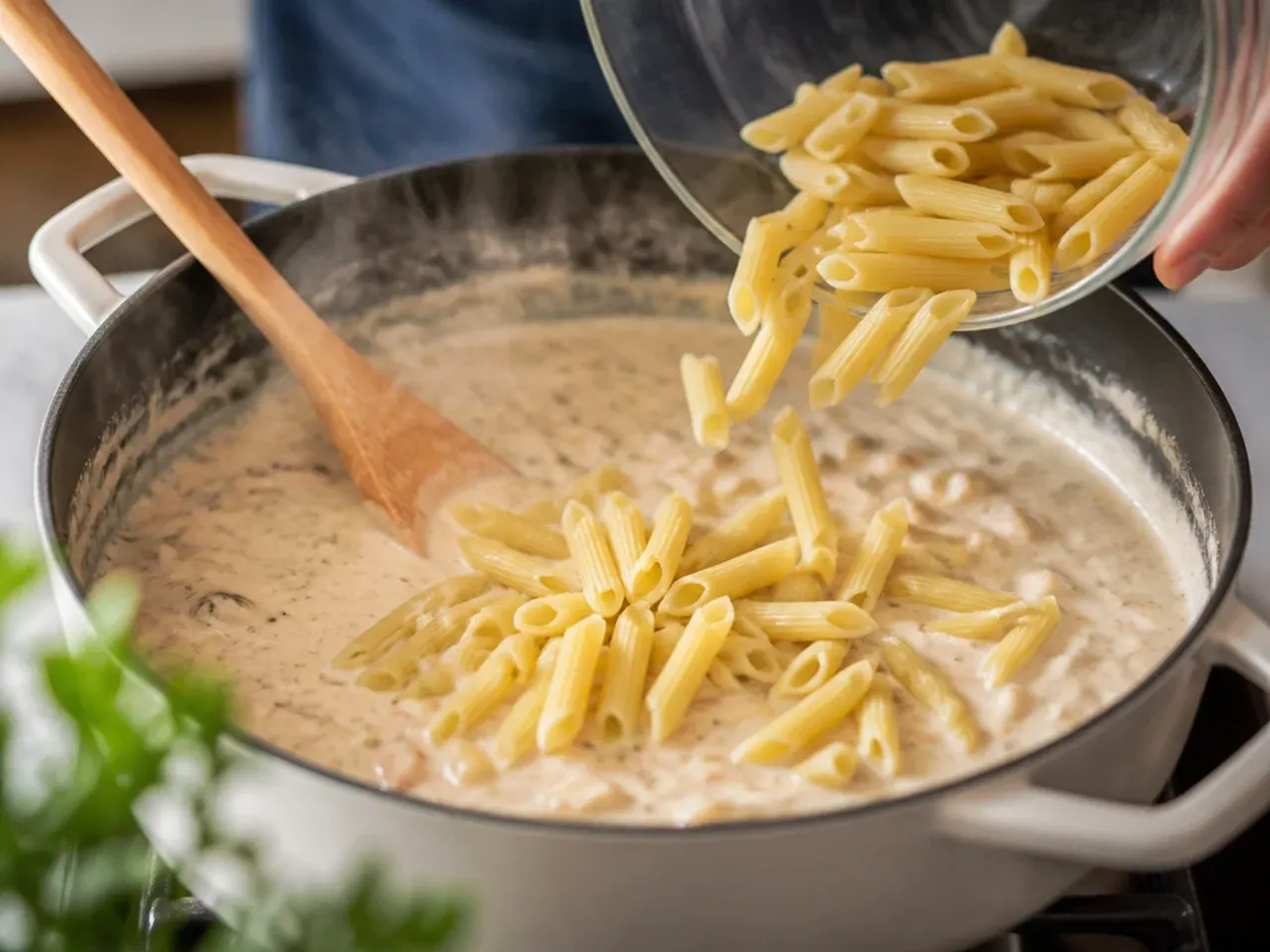 chicken alfredo soup recipe step 4