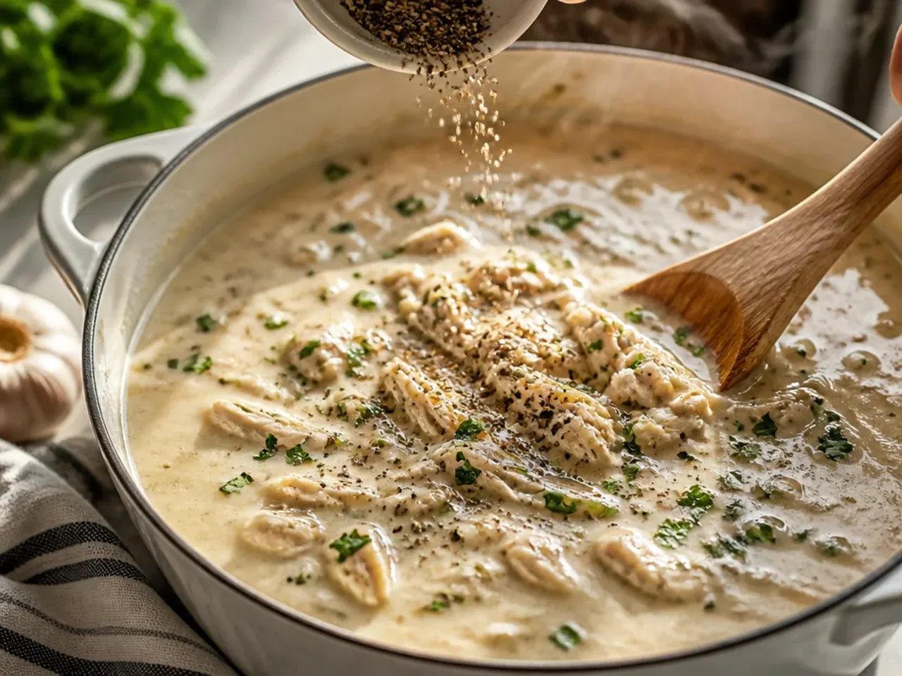 chicken alfredo soup recipe step 7
