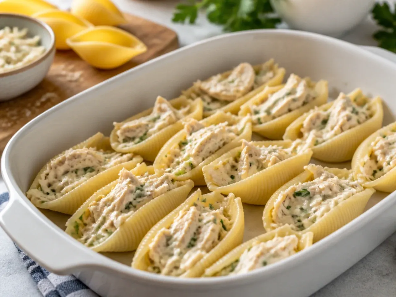 chicken alfredo stuffed shells recipe step 5