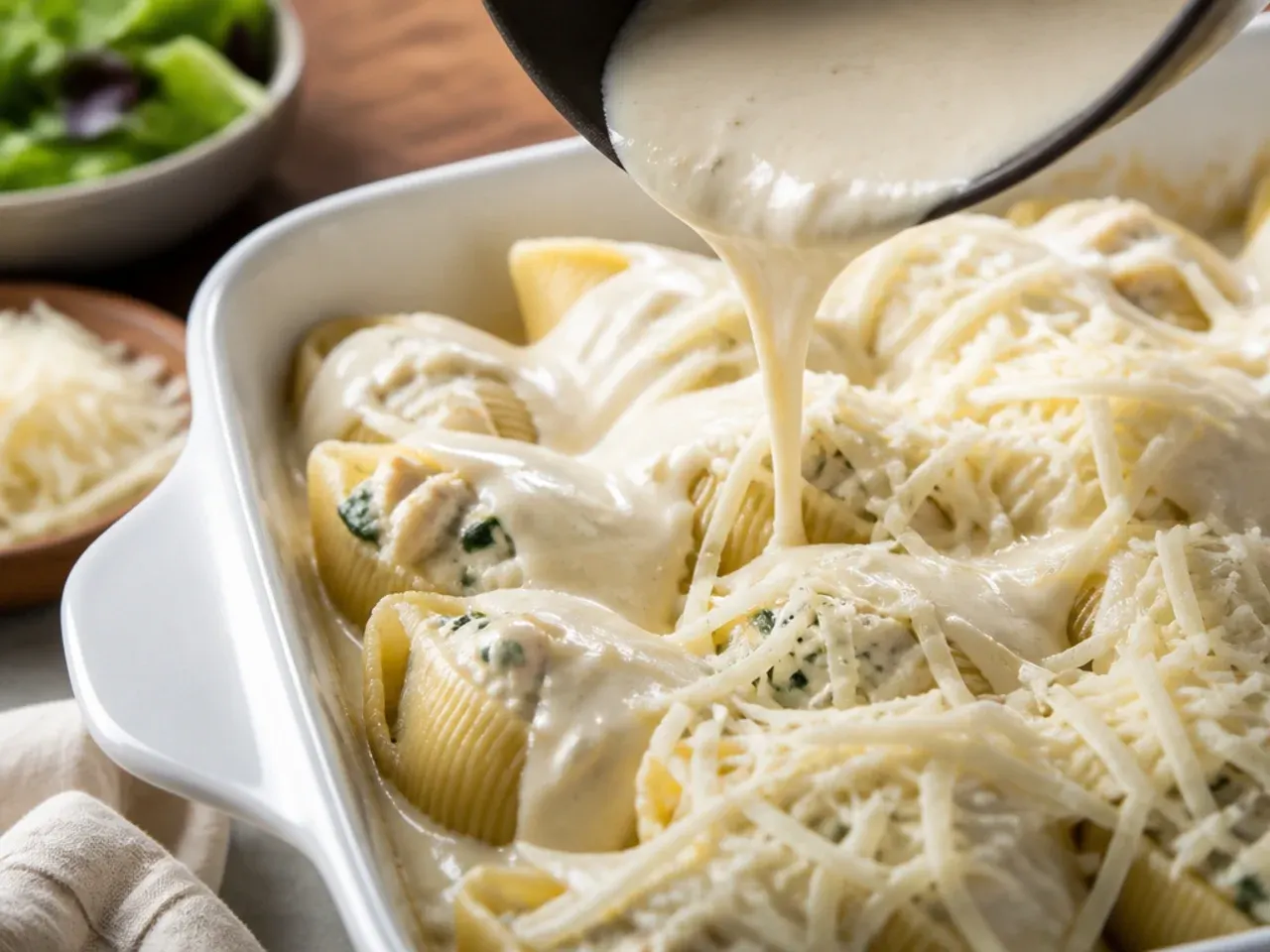 chicken alfredo stuffed shells recipe step 6