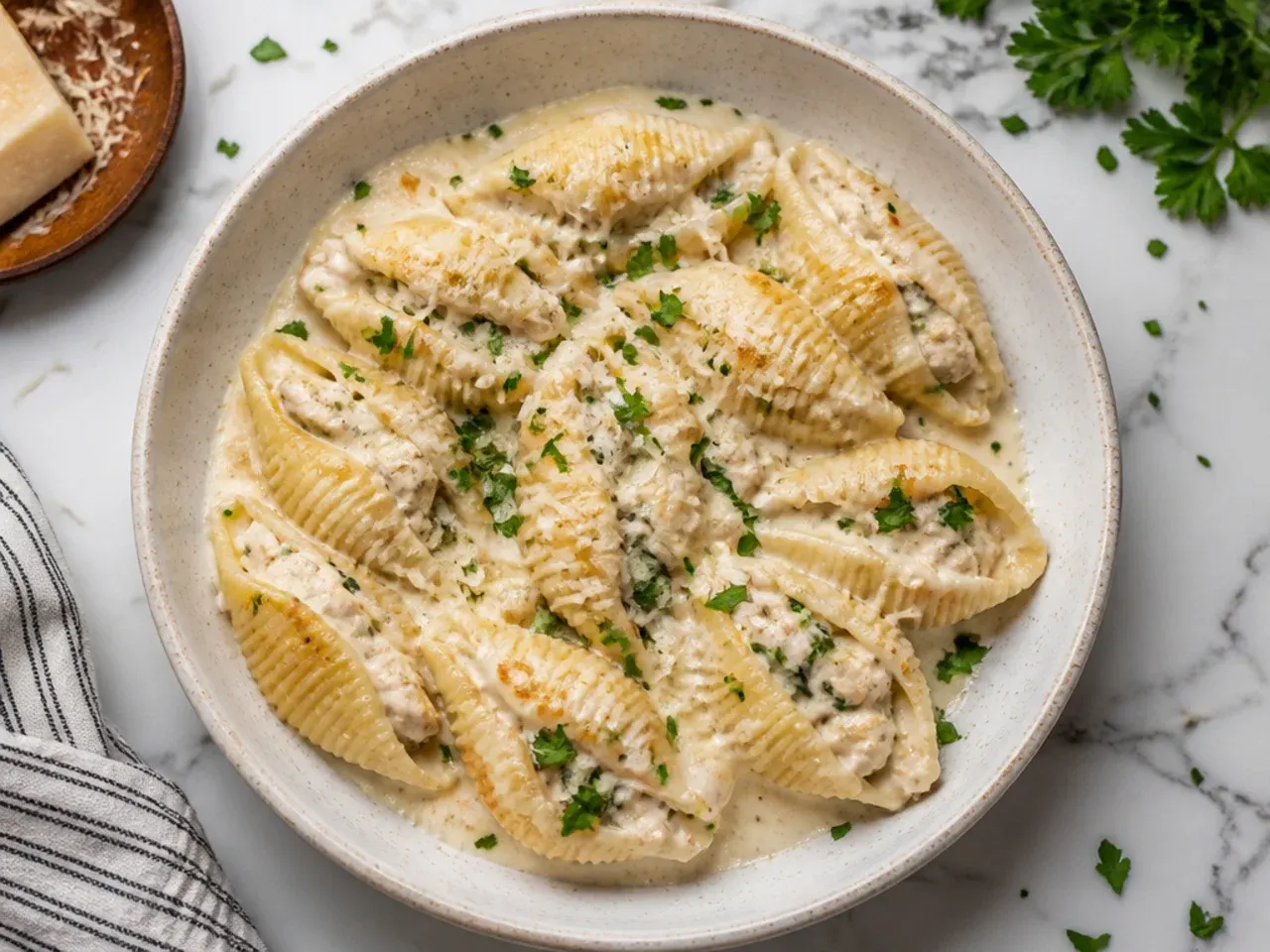 chicken alfredo stuffed shells — option 2: the classic version