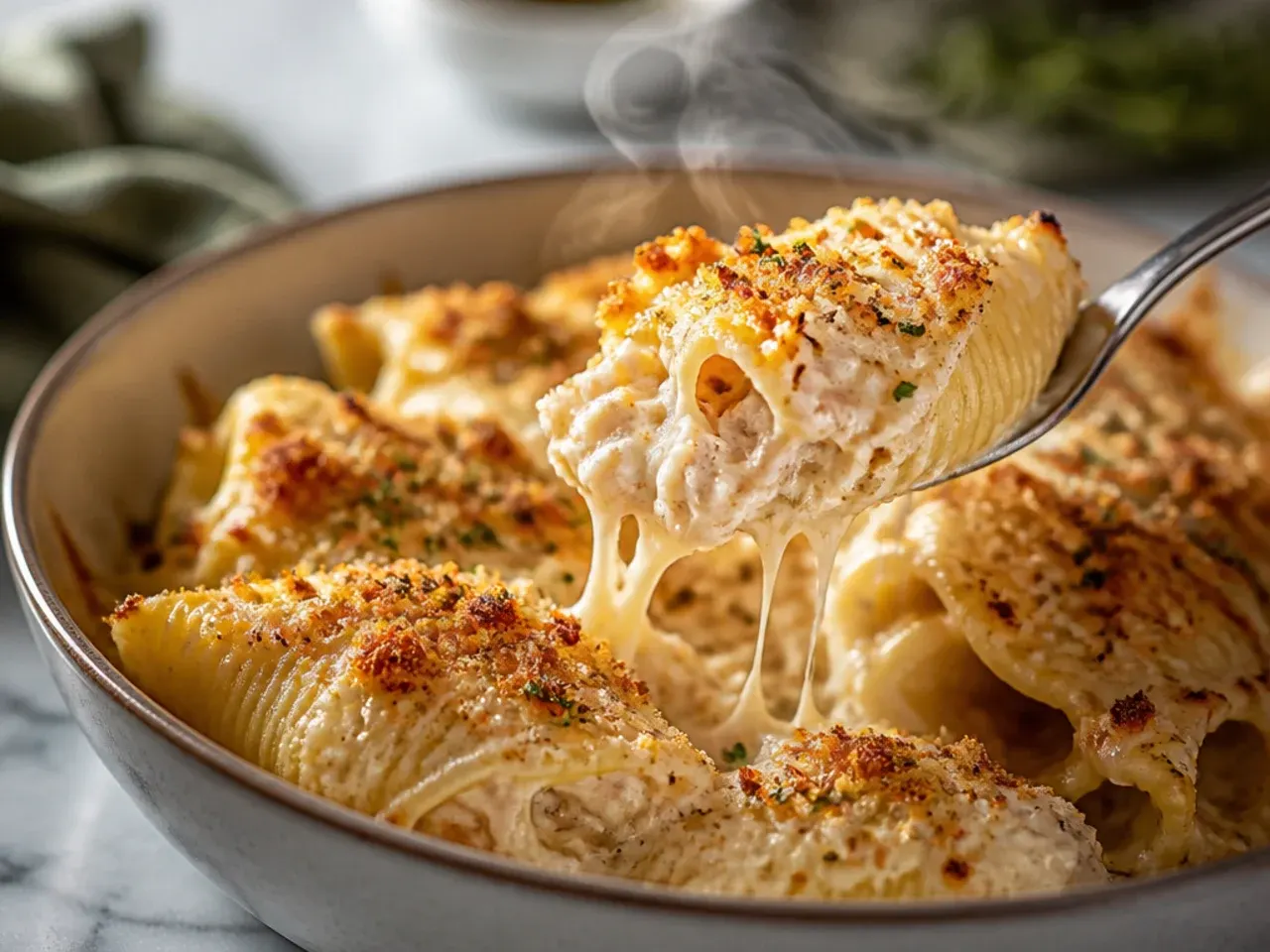 chicken alfredo stuffed shells — taste and texture
