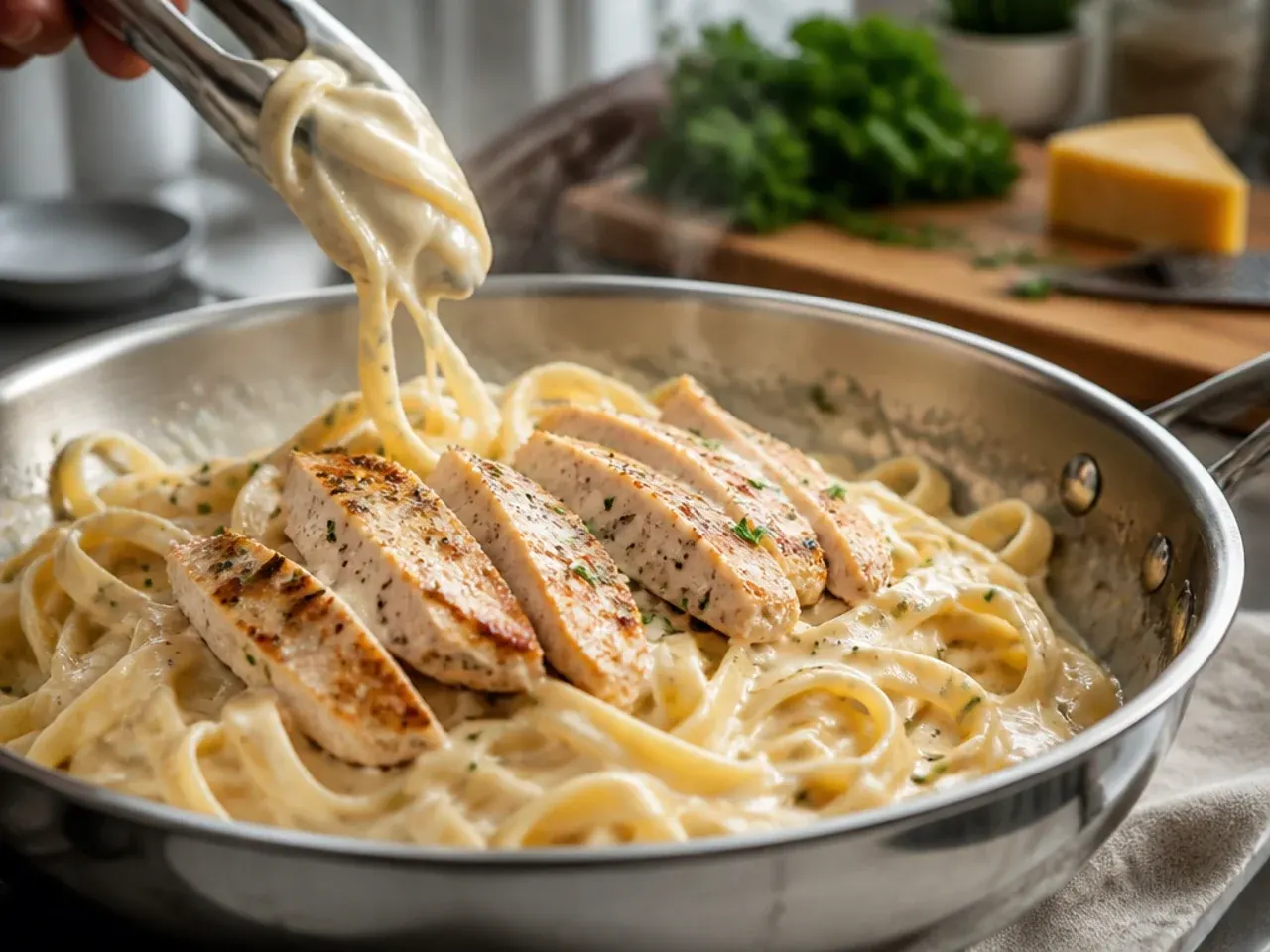 chicken alfredo recipe step 7
