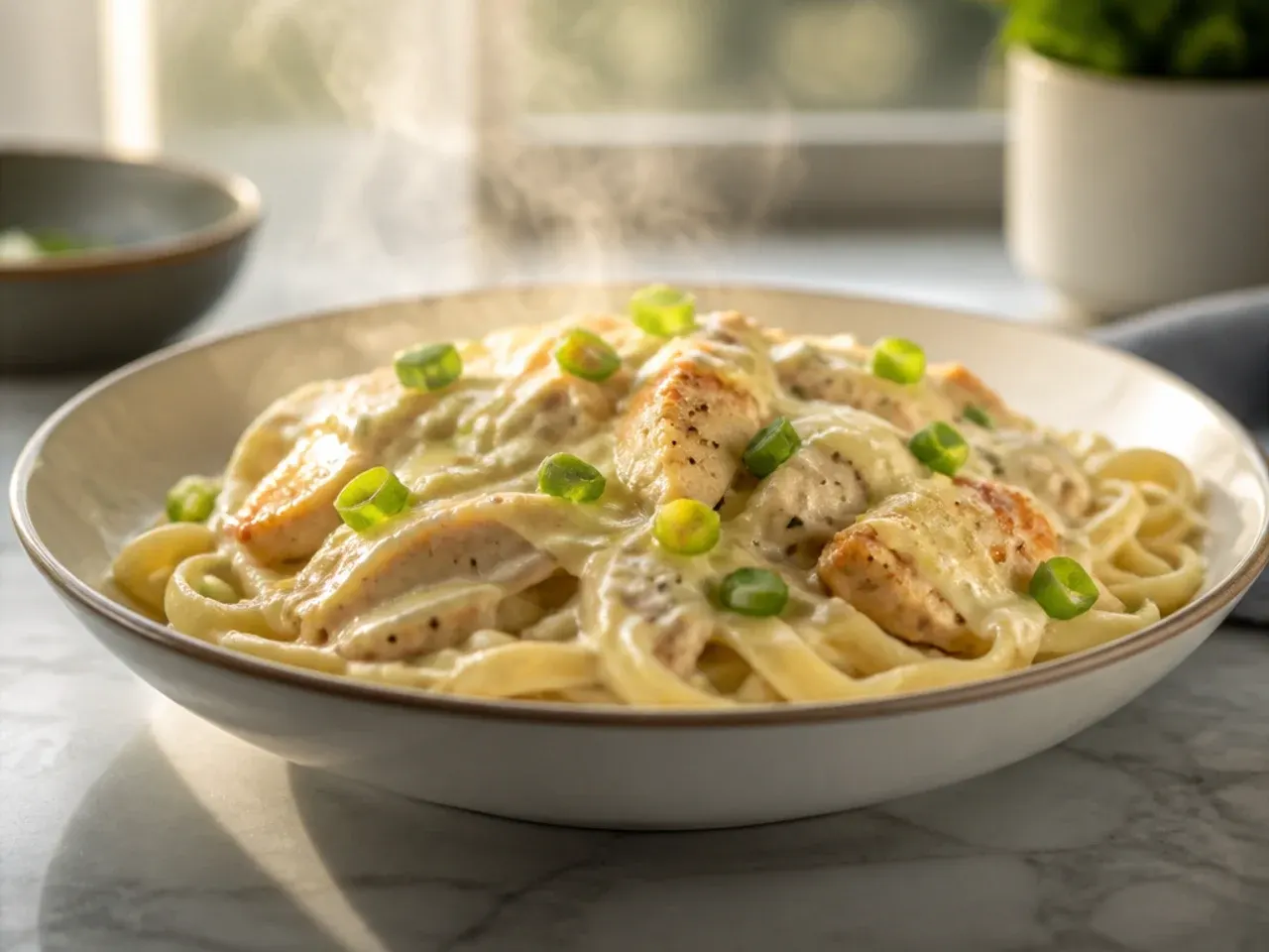 Extra creamy chicken alfredo sauce enriched with mascarpone