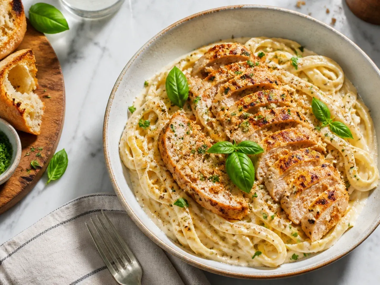 Restaurant-quality best-ever chicken alfredo with a glossy finished sauce