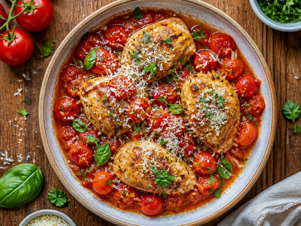 Tomato sauce coating the back of a spoon to show correct thickness