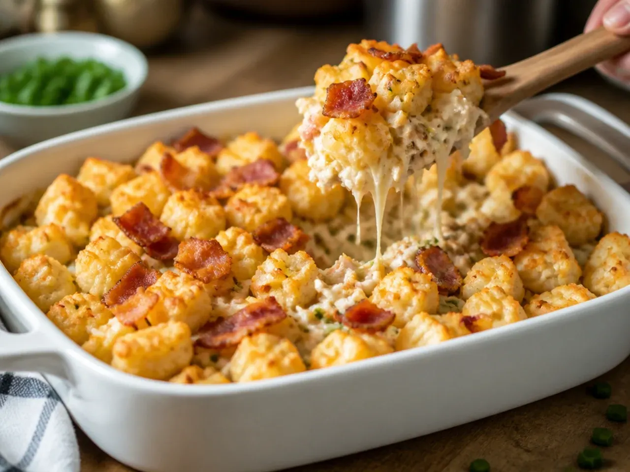 chicken bacon ranch tater tot casserole recipe step 1
