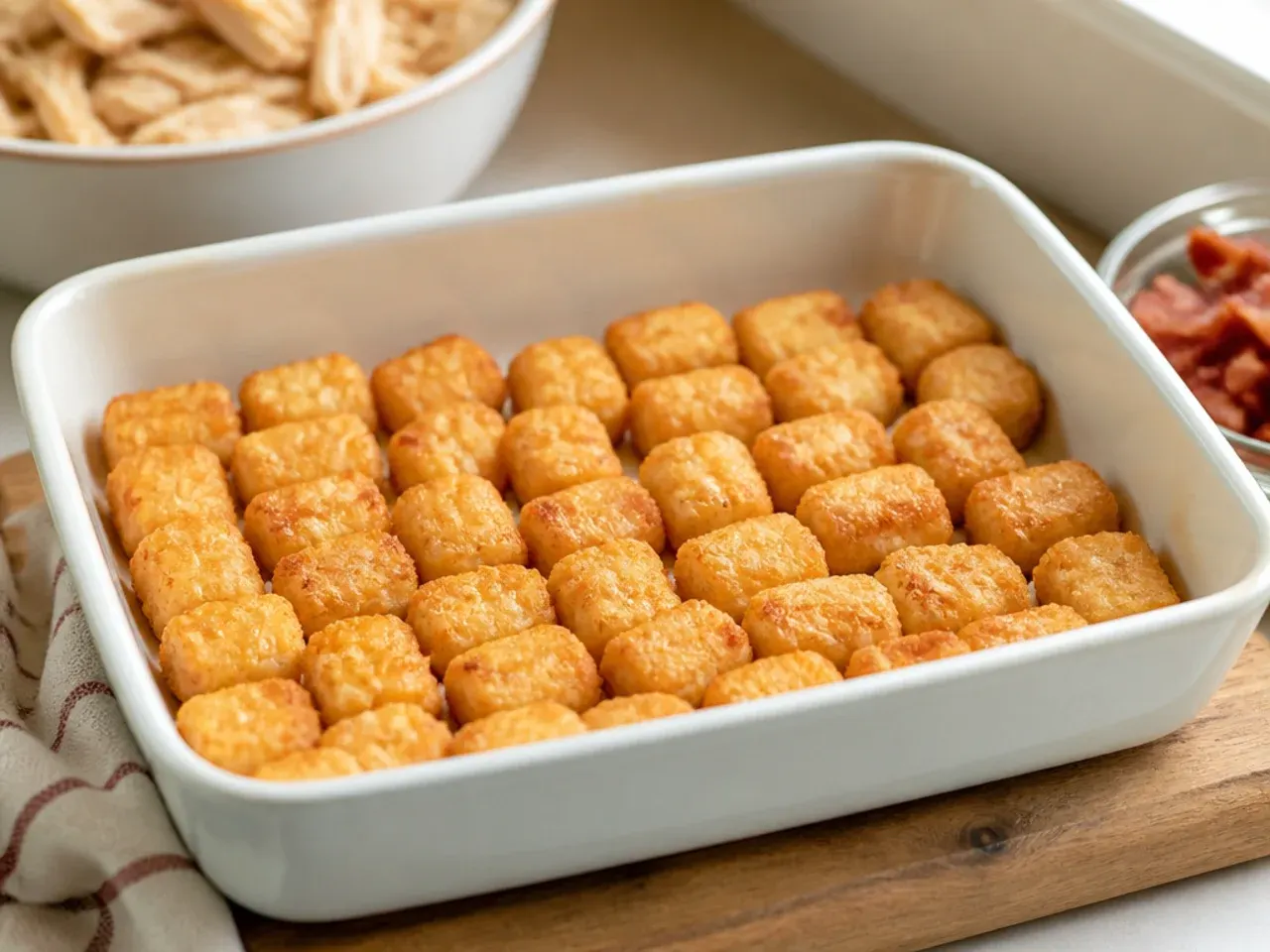 chicken bacon ranch tater tot casserole recipe step 3