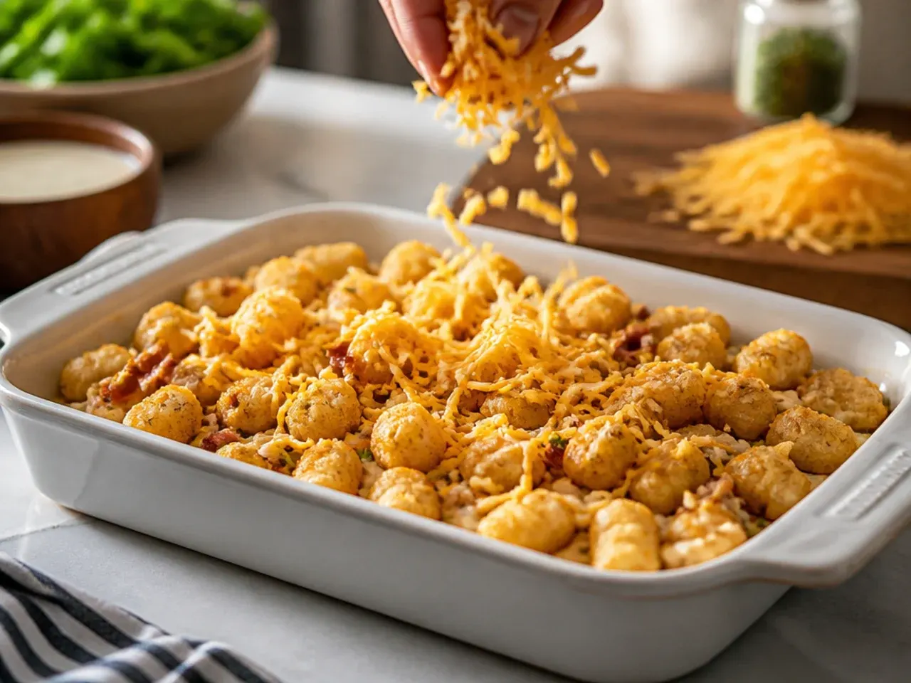 chicken bacon ranch tater tot casserole recipe step 5