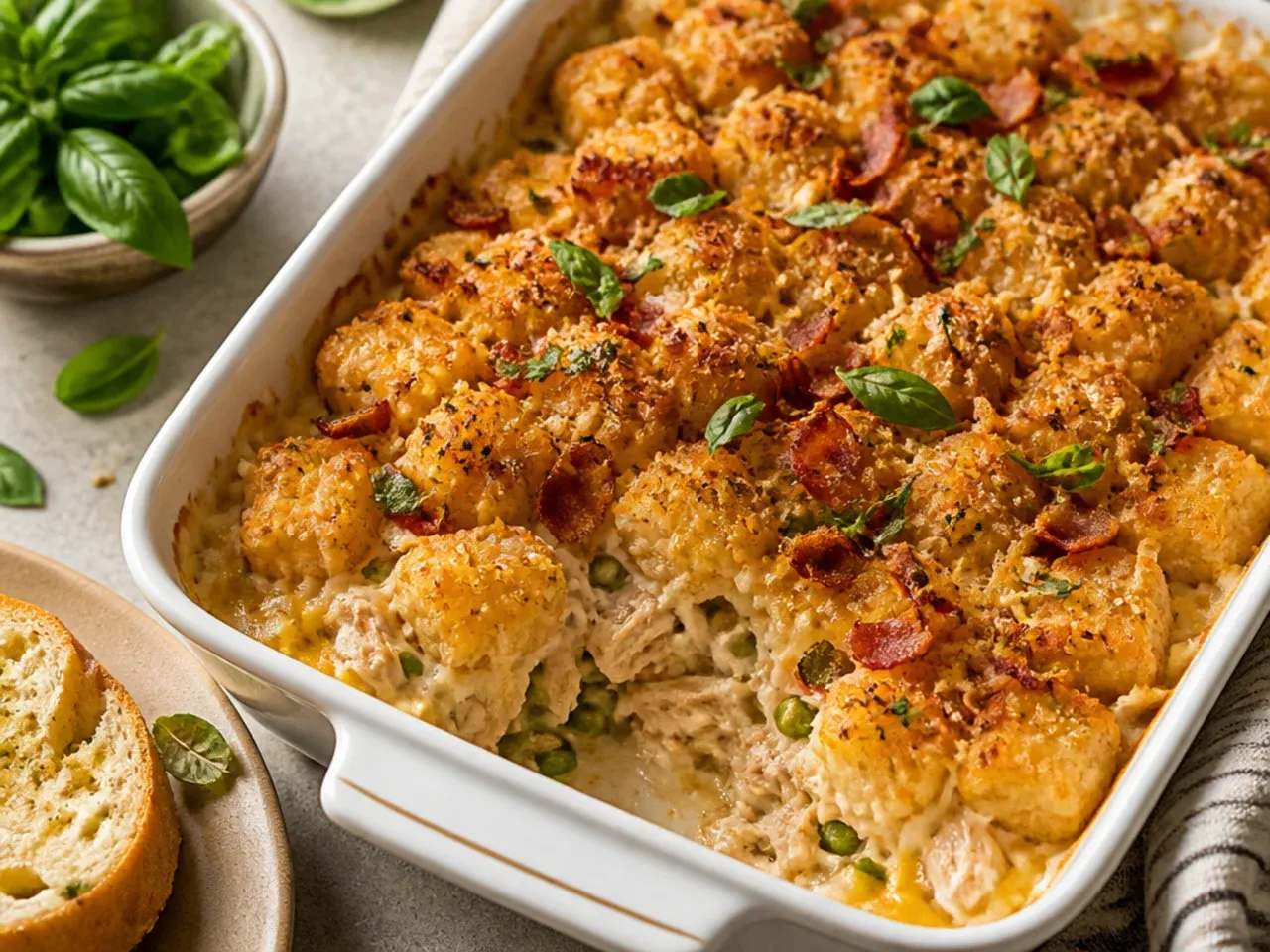 Extra crispy, deeply golden tater tots on top of the best-ever version of the casserole
