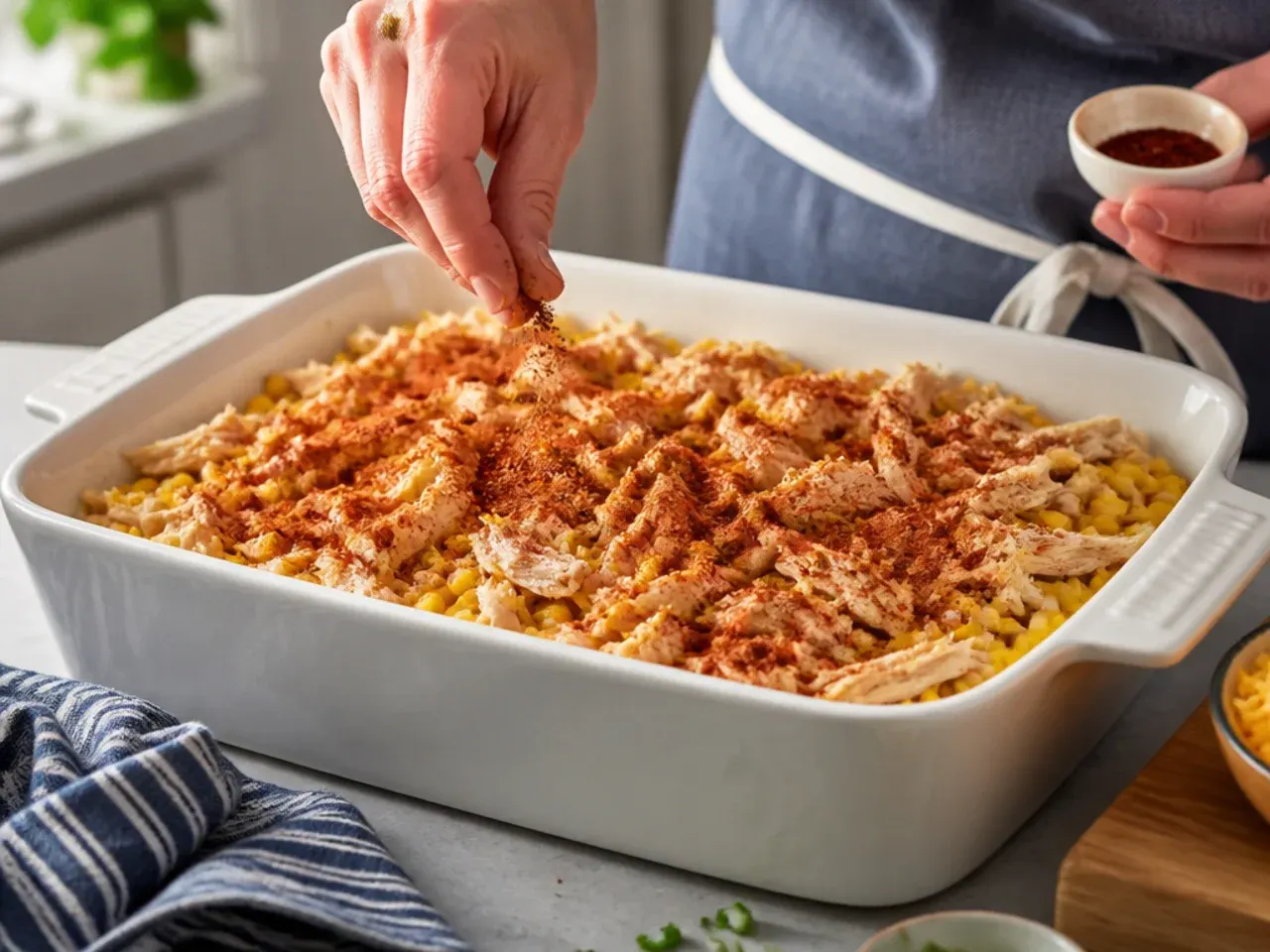 chicken cornbread casserole recipe step 2