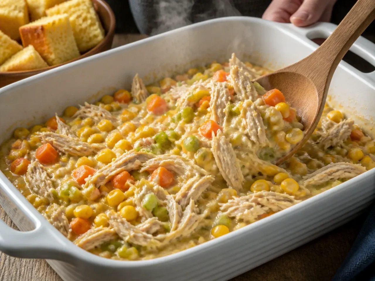 chicken cornbread casserole recipe step 7