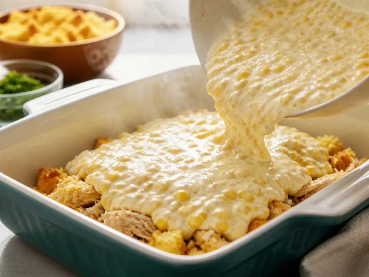 chicken cornbread casserole recipe step 13