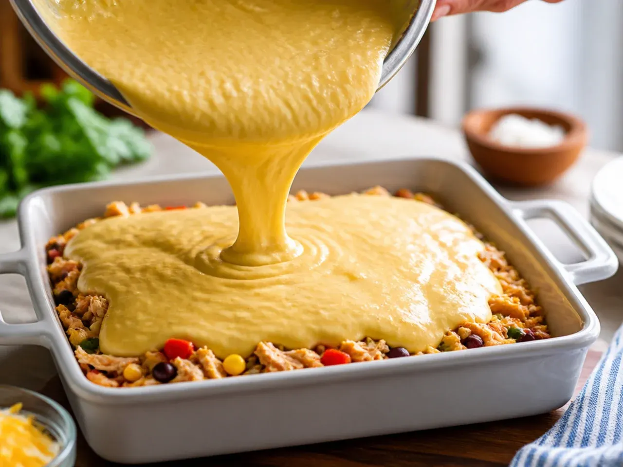 chicken cornbread casserole recipe step 15