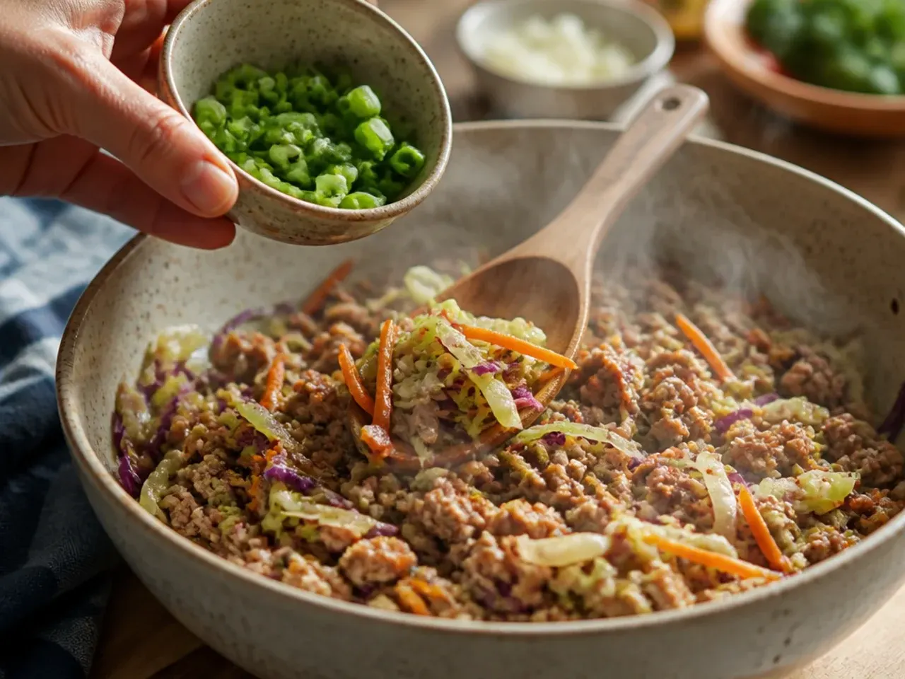 chicken egg roll in a bowl recipe step 3