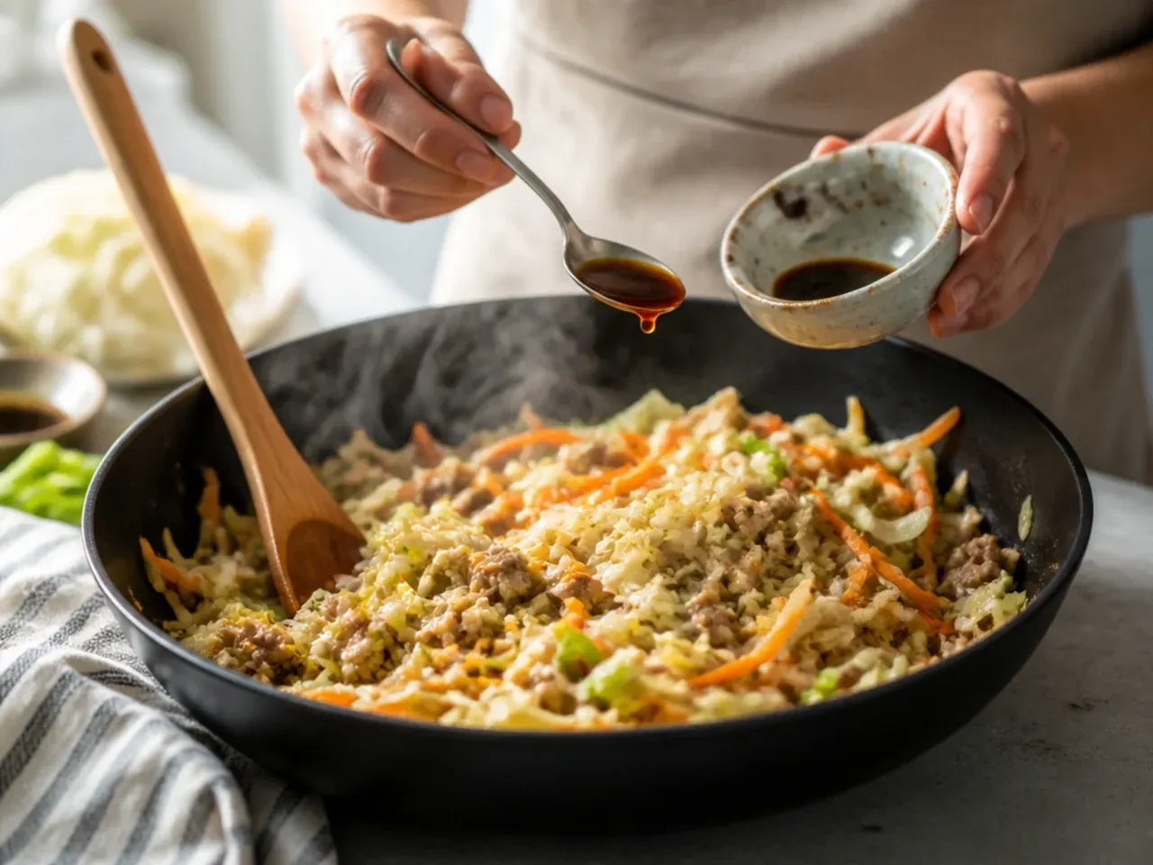 chicken egg roll in a bowl recipe step 6
