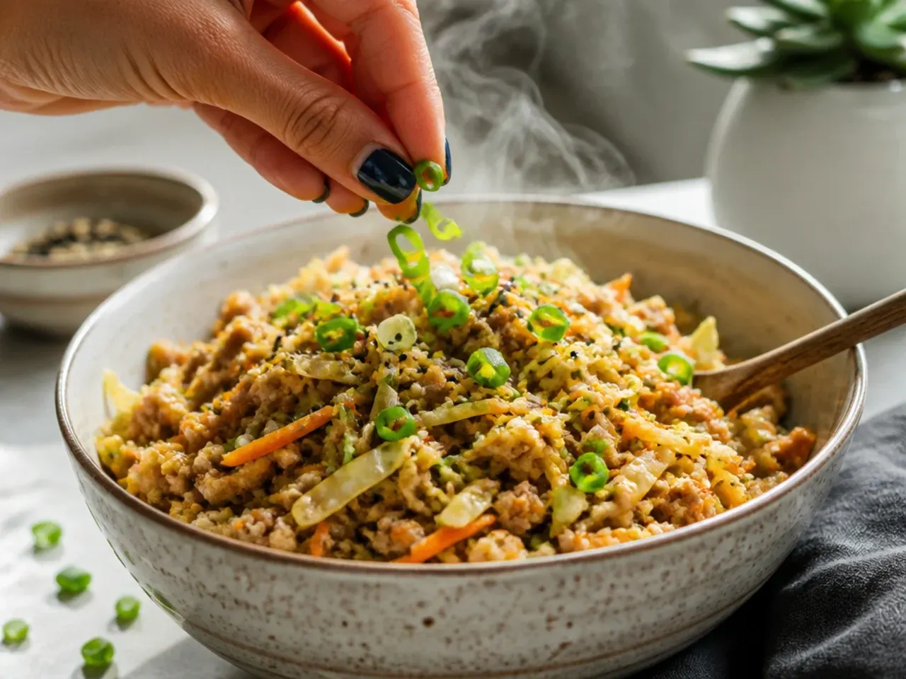 chicken egg roll in a bowl recipe step 7