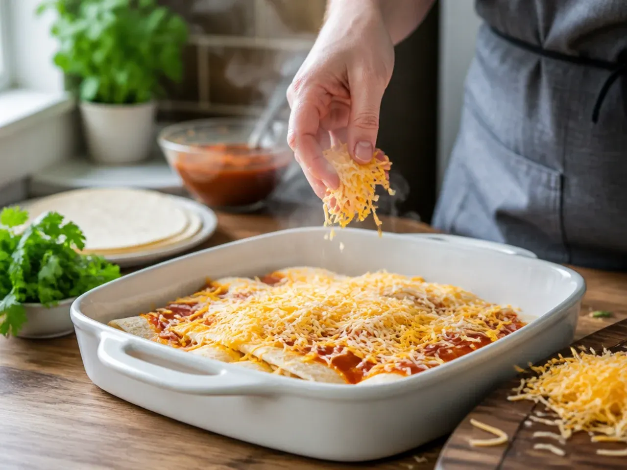 chicken enchilada casserole easy recipe step 1