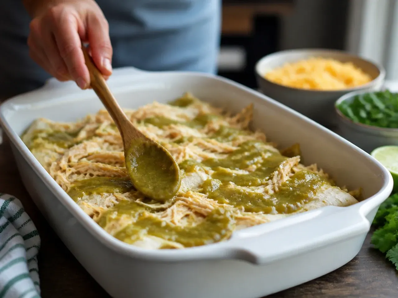 chicken enchilada casserole easy recipe step 4