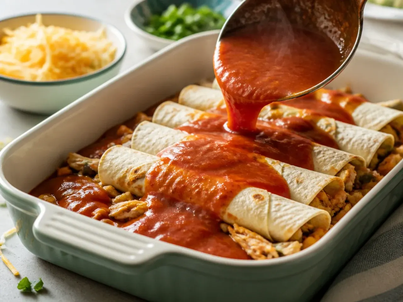 chicken enchilada casserole easy recipe step 5