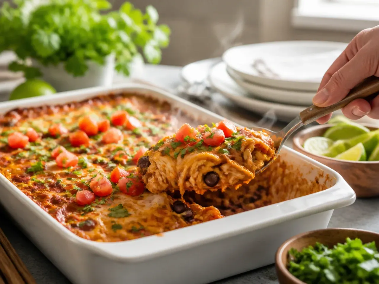 chicken enchilada casserole easy recipe step 7