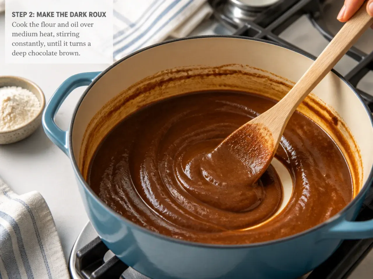 chicken gumbo recipe — step 2: make the dark roux