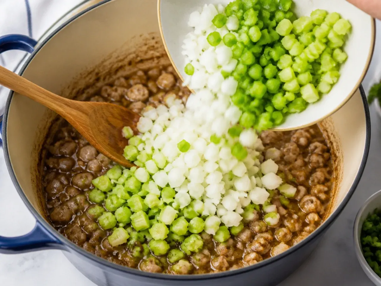chicken gumbo recipe — step 3: add the holy trinity