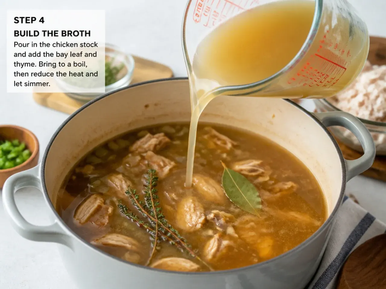 chicken gumbo recipe — step 4: build the broth