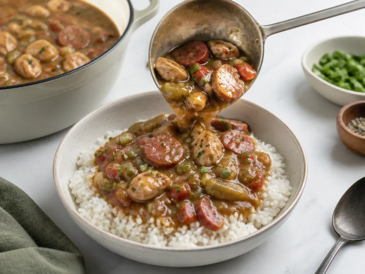 chicken gumbo recipe — step 7: serve over rice